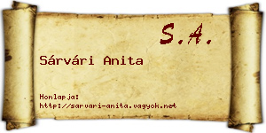 Sárvári Anita névjegykártya